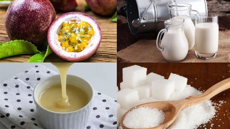Ingredients for passion fruit smoothie