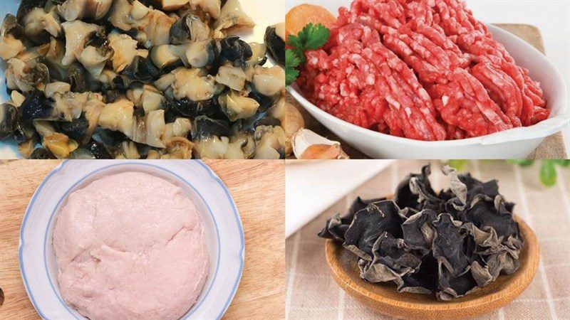 Ingredients for the dish of steamed snail cake