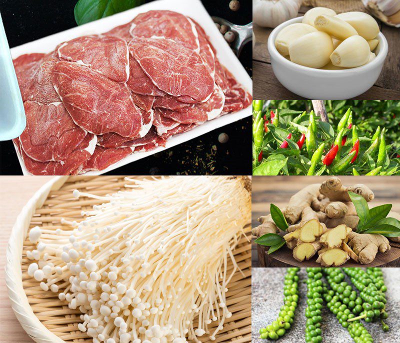 Ingredients for beef soup