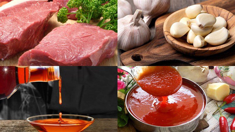 Ingredients for the dried pork dish