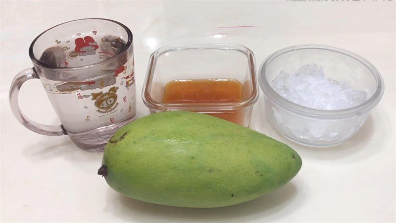 Ingredients for green mango smoothie