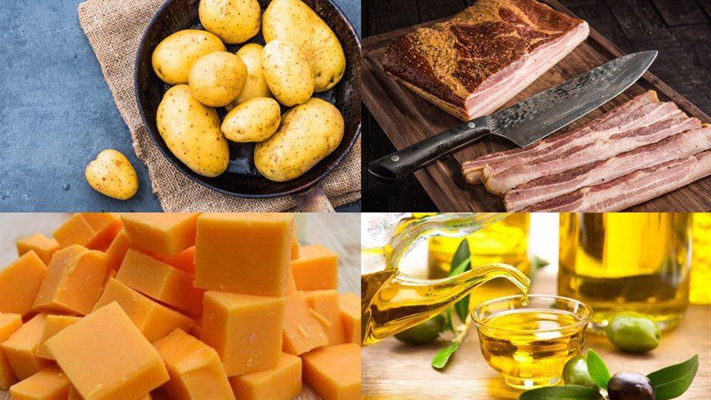 Ingredients for baked potato dish using air fryer