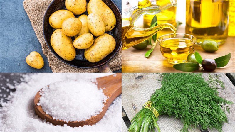Ingredients for baked potatoes using an air fryer