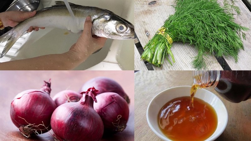 Ingredients for the dish of banh canh go with catfish cake