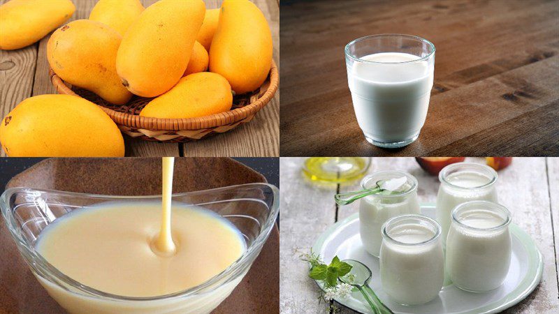 Ingredients for mango yogurt dish - mango yogurt