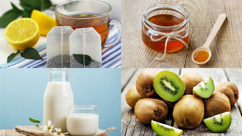 Ingredients for kiwi milk tea