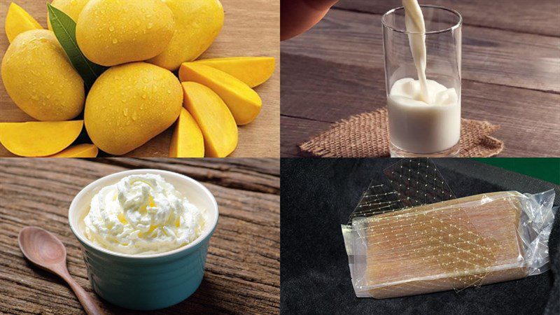Ingredients for mango panna cotta