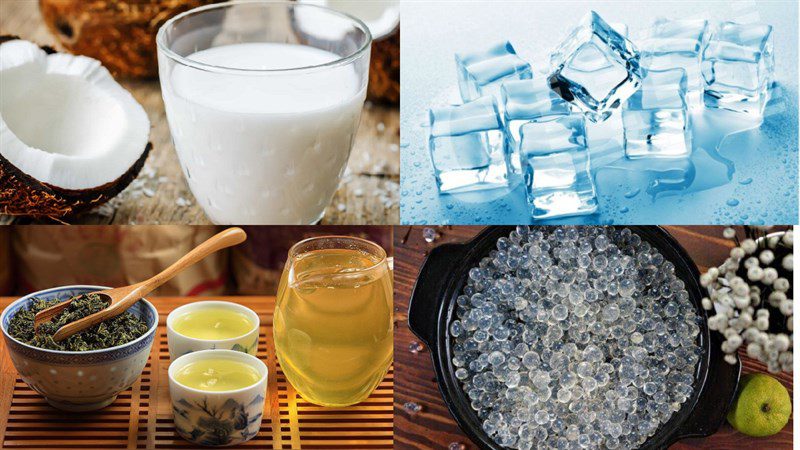 Ingredients for coconut milk tea