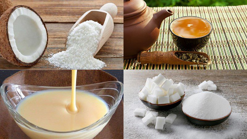 Ingredients for coconut milk tea