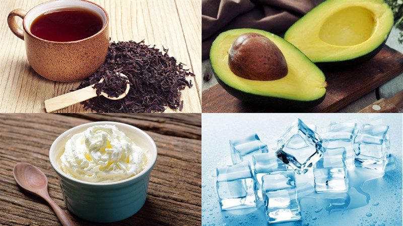 Ingredients for avocado milk tea