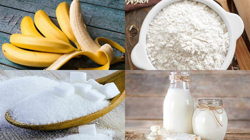 Ingredients for sticky rice flour ice cream