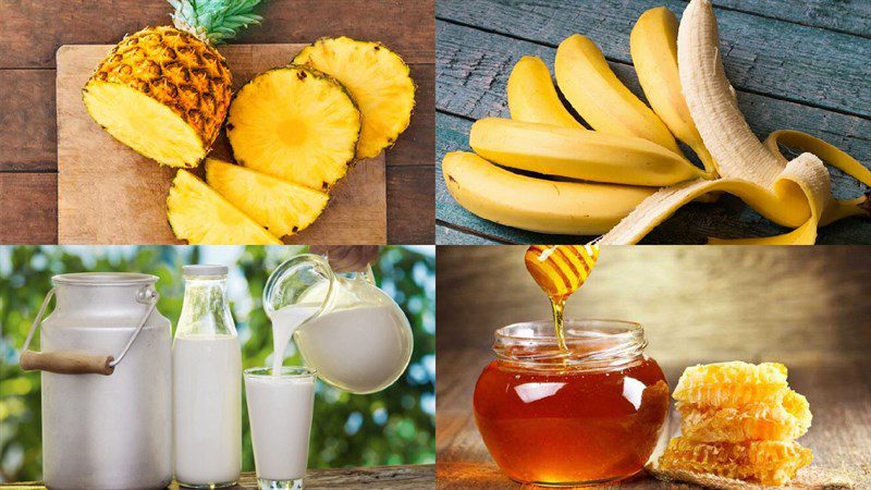Ingredients for pineapple smoothie
