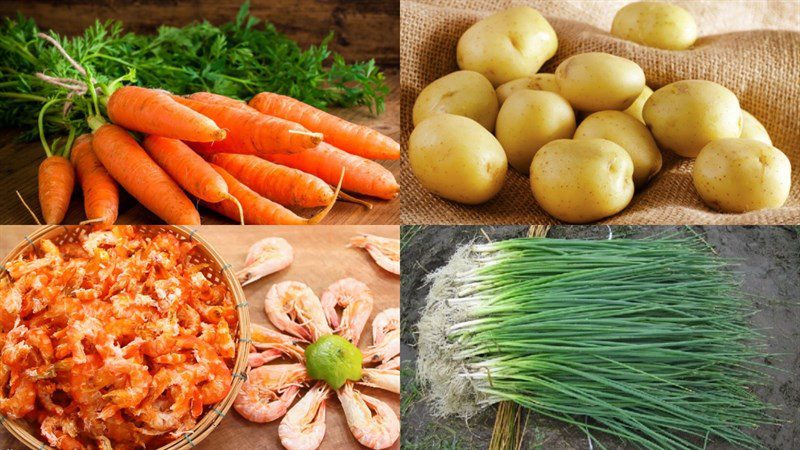 Ingredients for potato carrot soup