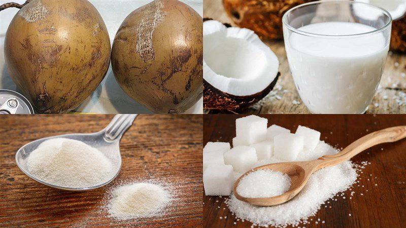Ingredients for coconut jelly dish
