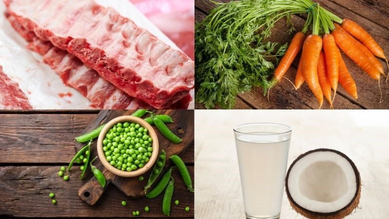 Ingredients for pea stew ribs