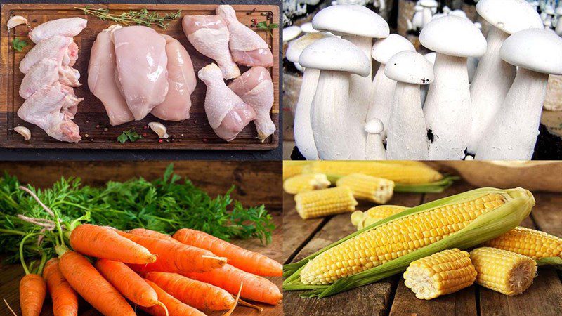 Ingredients for chicken mushroom soup