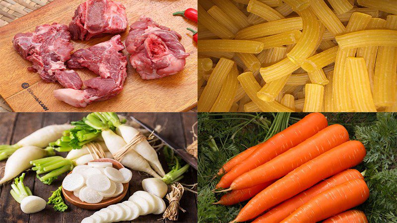 Ingredients for pork bone noodle soup