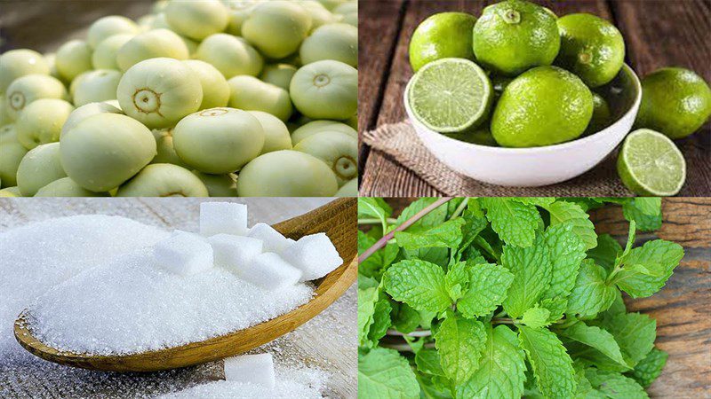 Ingredients for melon juice