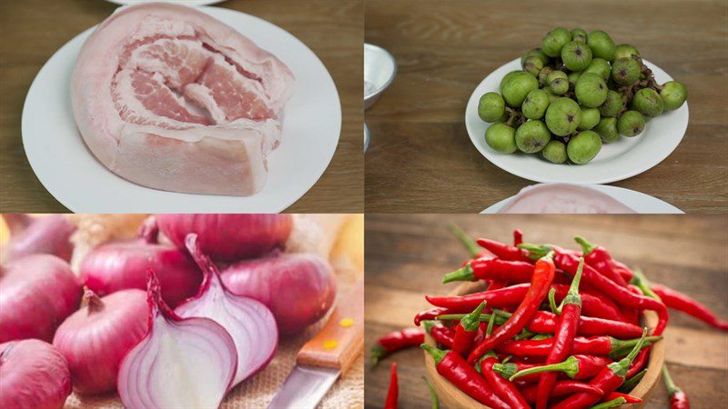 Ingredients for braised pork with fig