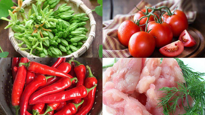 Ingredients for the dish 2 ways to cook flowering vine soup