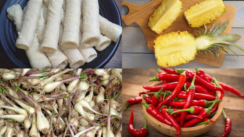 Ingredients for stir-fried gluten dish