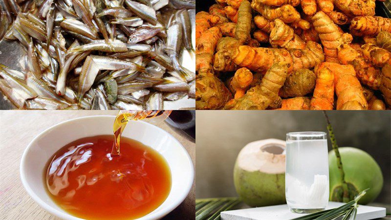 Ingredients for the dish 2 ways to make fresh turmeric braised catfish