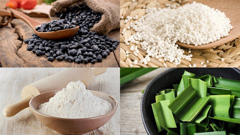Ingredients for the dish 2 ways to cook black bean dessert using a pressure cooker