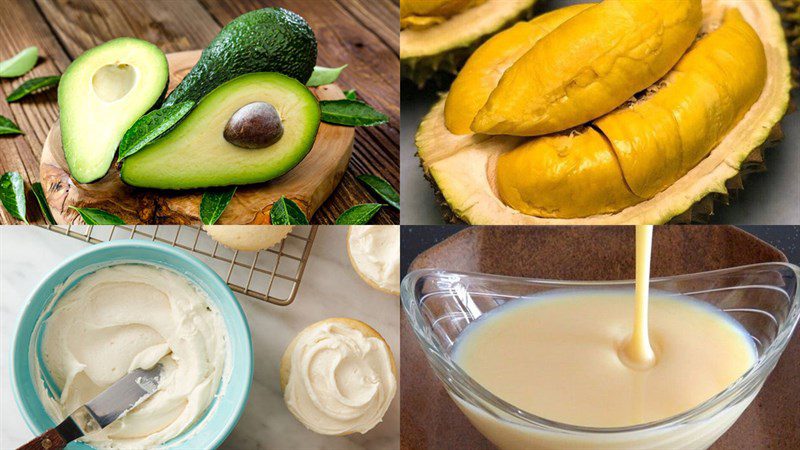 Ingredients for avocado durian ice cream
