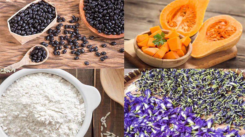 Ingredients for the dish 2 ways to cook black bean porridge using a pressure cooker