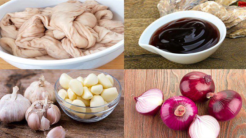 Ingredients for the dish of braised intestines