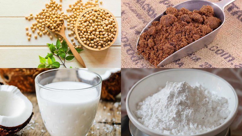 Ingredients for soybean pudding dish
