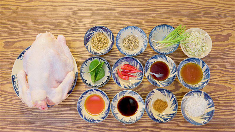 Nguyên liệu món ăn cách làm gà nướng kiểu thái