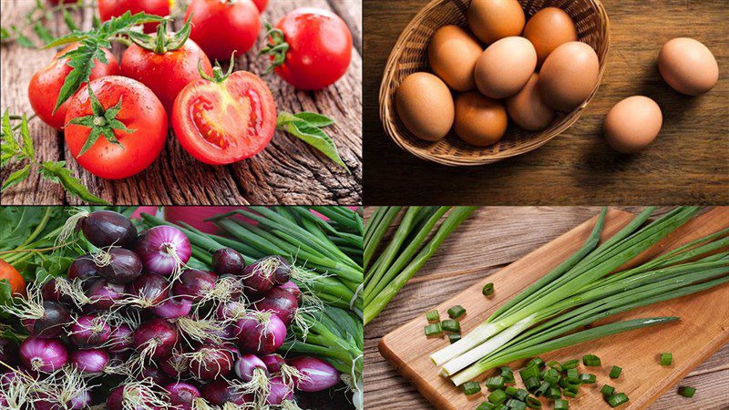 Ingredients for tomato egg soup