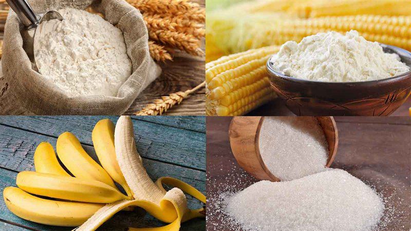 Ingredients for Taiwanese banana cake