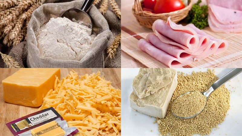 Ingredients for the dish croissant stuffed with cold cuts and cheese