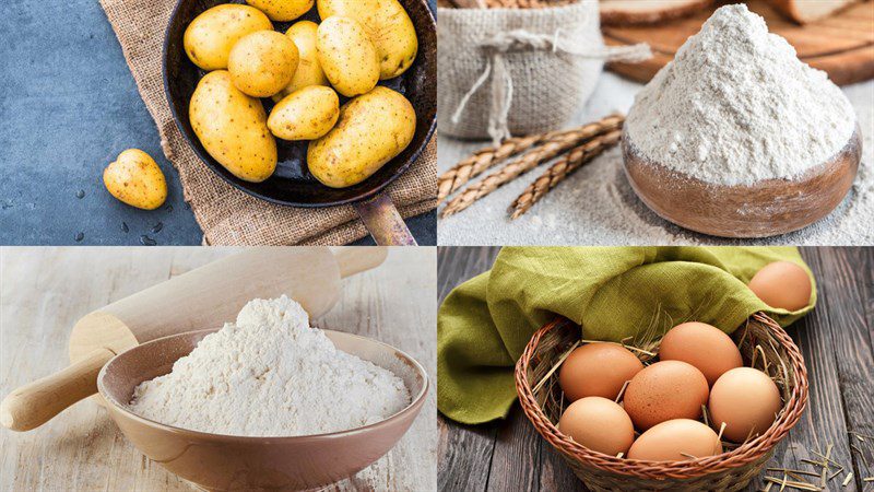 Ingredients for panko fried potato cake