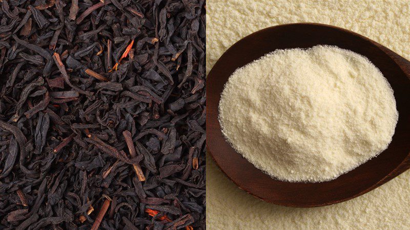 Ingredients for white pearl milk tea