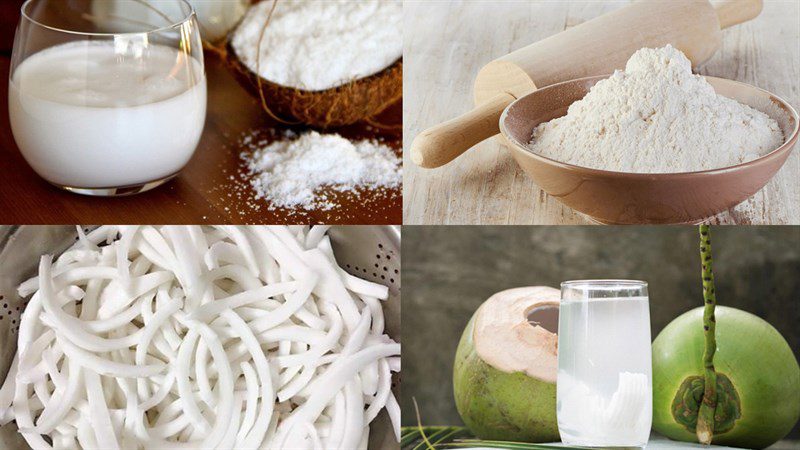 Ingredients for coconut milk pearl dessert