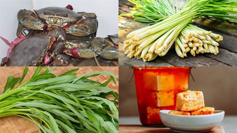 Ingredients for crab hot pot with fermented tofu