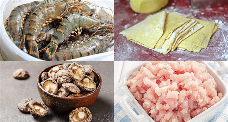 Ingredients for Chinese-style steamed meatballs