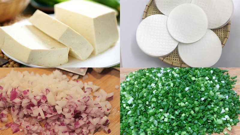 Ingredients for vegetarian fried egg dish