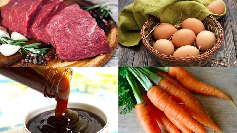 Ingredients for Cambodian grilled beef sandwich