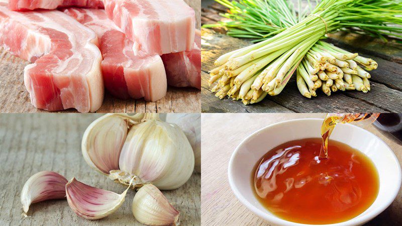 Ingredients for crispy one-dried belly pork, one-dried belly pork for grilling