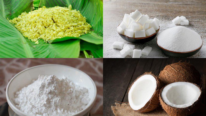 Ingredients for sweet soup with young sticky rice