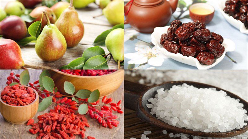 Ingredients for red apple pear dessert