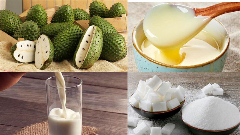 Ingredients for soursop ice cream