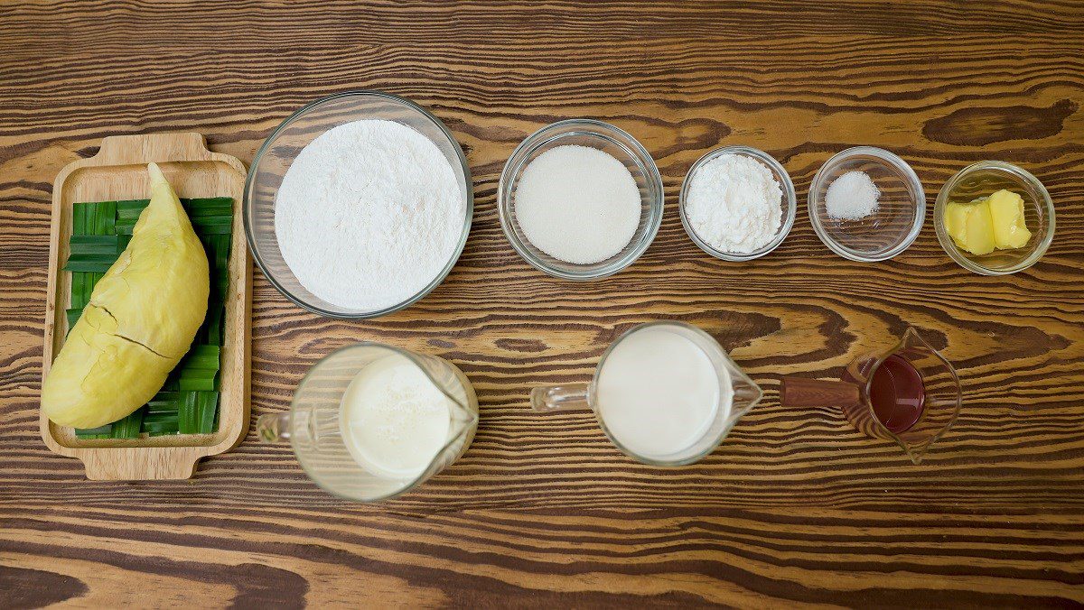 Ingredients for durian cream mochi