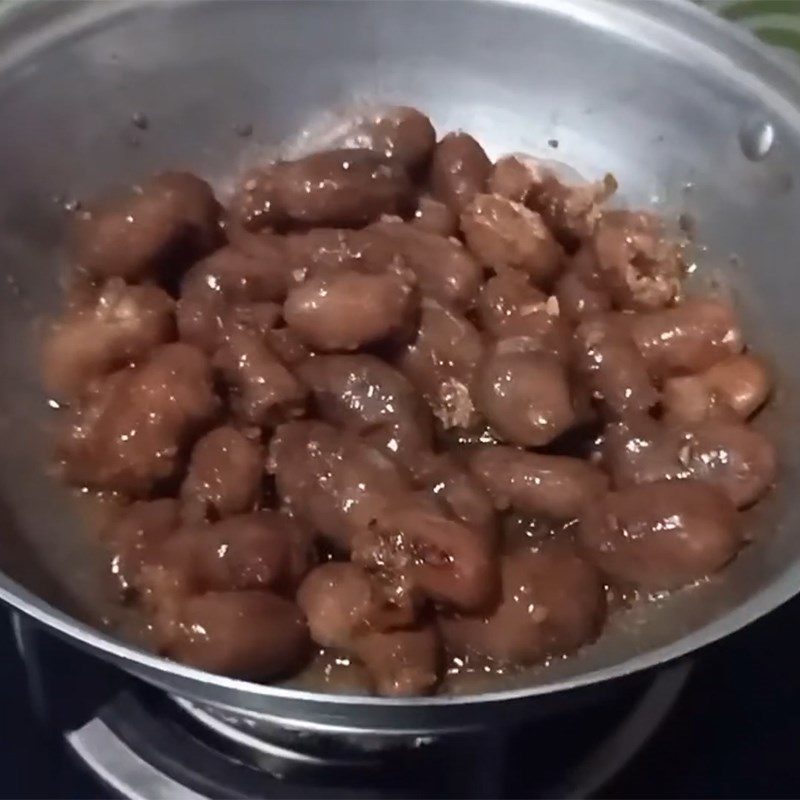 Step 5 Frying fish stomach Fried basa fish stomach stuffed with meat
