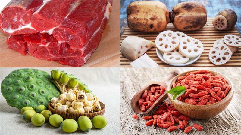 Ingredients for braised beef shank with five fruits