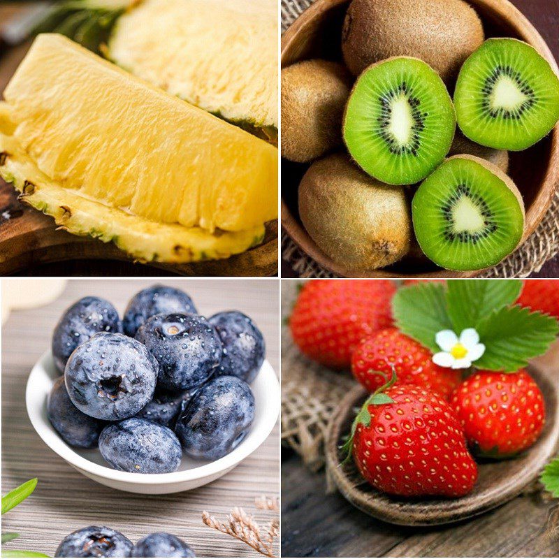Ingredients for weight loss fruit salad from berry fruits